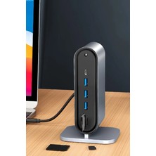 TechnoStation Profesyonel Hub 12IN1 4K HDMI VGA USB 3.0 RJ45 100MBPS Sd Kart Okuyucu 3.5mm Ses 100W Hızlı Şarj