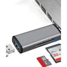 TechnoStation USB 3.0 Type-C Tf Sd Kart Okuyucusu USB Type-C Sd/tf Hafıza Kart Okuyucu ADS-103