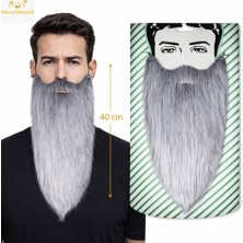 Freedom Storee Gri Renk Lastikli Uzun Takma Sakal 40 cm