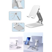 TechnoStation Masa Üstü Dönebilen Cep Telefonu Standı, Yükseklik Ayarlanabilir Taşınabilir Telefon Tablet Standı