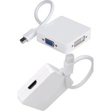 Gampus Mini Displayport Dp HDMI DVI VGA Adaptörü Mini Combo Dönüştürücü Cihazı Portatif Çevirici