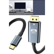 TechnoStation Type-C To Displayport 8k Yüksek Çözünürlük Yeni Nesil Type-C Displayport Dönüştürücü Kablo
