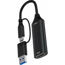 TechnoStation 2in1 HDMI Video Capture Card USB & Type-C Çift Girişli Kayıt Kartı Video Yakalama Adaptörü