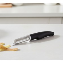 PremiumPort Paslanmaz Çelik Siyah Yan Soyacak 17 Cm, Dayanıklı ve Şık Tasarım