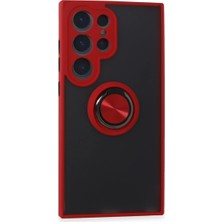 Brc Design Galaxy S24 Ultra Kılıf Montreal Yüzüklü Kapak - Kırmızı