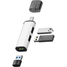 TechnoStation Type-C USB Çoğaltıcı Type-C Girişini 3 USB Porta Çeviren Cihaz Aparat Portatif USB Çoklayıcı