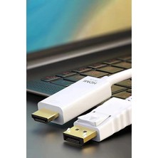 TechnoStation Displayport To HDMI Kablo Display Port Dp Hdmı Çevirici Dönüştürücü 1.8m Metre Display Port Kablo