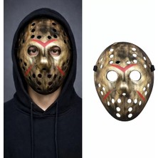Markaon Bakır Renk Kırmızı Çizgili Tam Yüz Hokey Jason Maskesi Hannibal Maskesi