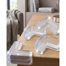 Midas Toptan Home Şeffaf Köşe Koruyucu 4 Lü Set Çocuk Güvenlik Masa Köşe Aparatı