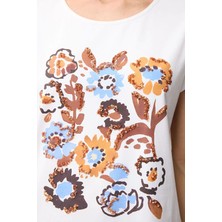 Love My Body Baskılı T-shirt Kemik 175L9970004