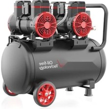 Ulu Pazarlama 4.0hp 50LT 8bar Çift Motorlu Yağsız Sessiz Taşınabilir Hava Kompresörü