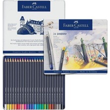Faber-Castell Faber Castell Goldfaber Kuru Boya Kalemi 24 Renk Teneke Kutu