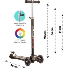 Freedom Storee Maxi Twist Işıklı Scooter Siyah