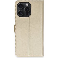 Eco Port Apple Iphone 15 Pro Max Kılıf Trend S Plus Kapaklı Kılıf - Gold