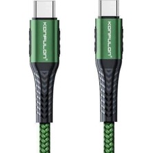 Eco Port DC43 Type-C To Type-C 1m Örgü 60W Hızlı Şarj Kablo - Yeşil