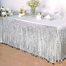 Markaon Gümüş Metalize Masa Eteği 275X75 cm – Kendinden Yapışkanlı