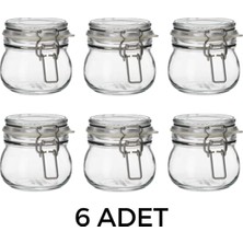 PremiumPort 6 Adet Kapaklı Cam Kavanoz Seti, Şık ve Dayanıklı, 13 cl