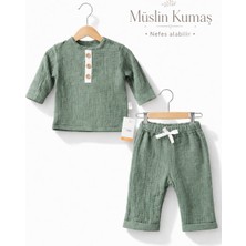 Bebek/çocuk Müslin Kumaş Ikili Alt Üst Takım
