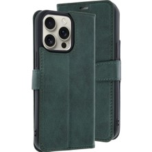 Eco Port Apple Iphone 15 Pro Max Kılıf Trend S Plus Kapaklı Kılıf - Koyu Yeşil