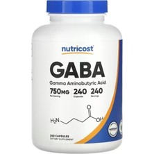 Nutricost, Ga.ba, 750 Mg, 240 Kapsül