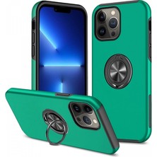 Brc Design 13 Pro Max Kılıf Elit Yüzüklü Kapak - Yeşil