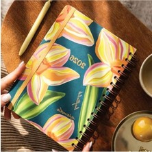 Ulu Pazarlama 2026 A5 Spiralli Haftalık Ajanda - Çiçek Desenli