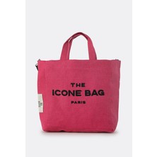 İcone Bag Bej The İcone Bag Bag Paris Işlemeli Tote Kadın Kol Çantası ve Omuz Çantası