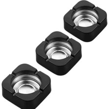 Ulu Pazarlama Üçlü Renkli Küllük Seti - Paslanmaz Çelik ve Silikon Dış Yüzey