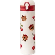 Ulu Pazarlama 480ML Kapaklı Paslanmaz Çelik Termos - Sevimli Hayvanlar Deseni