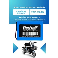Electroll Yuki Yk-32-Aponyx Batarya (Standart Kapasite) Lifepo4 72V 24AH Elektrikli Motosiklet Bataryası