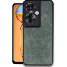 Eco Port Oppo Reno 11F Kılıf Aras Deri Kapak - Koyu Yeşil