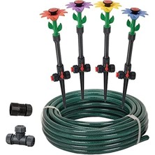 Ulu Pazarlama Kendin Yap Bitki Sulama Seti, 4 Ayarlanabilir Püskürtme Başlığı ile