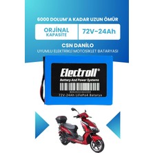 Electroll Csn Danilo Batarya (Standart Kapasite) Lifepo4 72V 24AH Elektrikli Motosiklet Bataryası