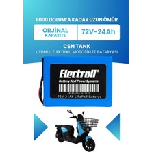 Electroll Csn Tank Batarya (Standart Kapasite) Lifepo4 72V 24AH Elektrikli Motosiklet Bataryası