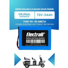 Electroll Yuki Yk-32 Greta Batarya (Standart Kapasite) Lifepo4 72V 24AH Elektrikli Motosiklet Bataryası
