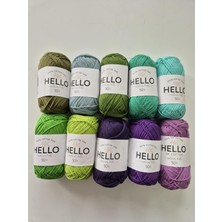 10 Adet Karışık Renkler 50 Gram Hello Koton İplik