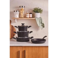 Ulu Pazarlama 7 Parça Granit Kaplamalı Derin Tencere Seti