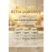 Zuri Design 6’lı Cam Kavanoz Kase Seti Metal Kapaklı Sağlam Dayanıklı Saklama Kabı 300 ml