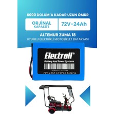 Electroll Altemur Zuma 18 Batarya (Standart Kapasite) Lifepo4 72V 24AH Elektrikli Motosiklet Bataryası