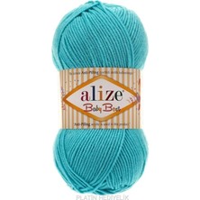 Alize 5 Adet Baby Best 287 Turkuaz El Örgü Iplikleri Yelek Hırka Atkı Kazak Ipliği Patik Bebe Ipi