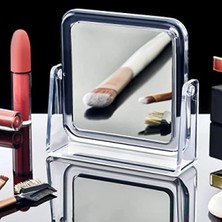 Ulu Pazarlama Kare Şekilli Akrilik Makyaj Aynası - Çift Taraflı ve 360° Döner Tasarım