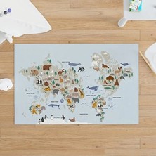 Ulu Pazarlama Hayvanlar Atlası Tasarımlı Çocuk Oyun Matı