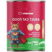 Ulu Pazarlama Yetişkin Kediler Için Dana Etli Yaş Mama, 400 Gram Konserve