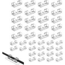 Ulu Pazarlama 40 Adet Yapışkanlı Kablo Klipsi Seti - Kablo Düzenleyici