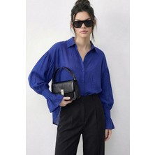 Shade Kadın Fırfır Manşet Detaylı Oversize Gömlek