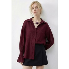 Shade Kadın Fırfır Manşet Detaylı Oversize Gömlek