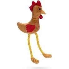 Ulu Pazarlama Sesli Peluş Horoz Köpek Oyuncağı (Kahverengi, 42X19,5X6CM)
