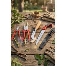 Lazbisa LZ-K17 Budama Makası Budama Testeresi Gül Dal Budama ve Aşı Çakısı Bıçağı 4'lü Set