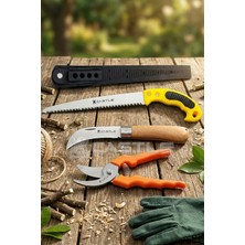 Lazbisa Lz-K5 Budama Makası Budama Testeresi ve Aşı Çakısı Bıçağı 3'lü Set