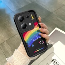 HONTINGA Poco M6 Pro 4g ile Uyumlu Kılıfı Düşüme Önleyici Basitlik Anti Düşme Kamera Korumali Gökkuşağı Siyah Desen Yumuşak Silikon Telefon Kılıfı Kadın ve Erkek Için Uygundur K2-0065